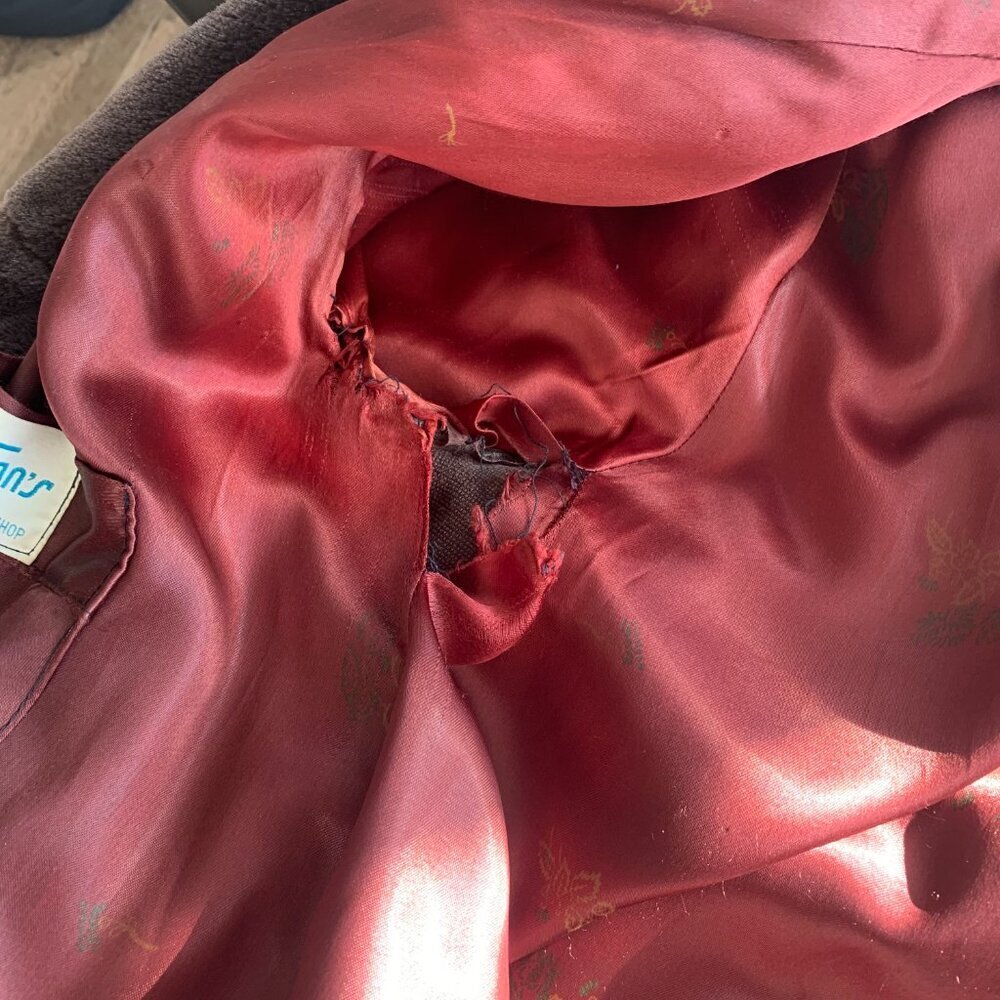 Vintage 1950s 60s MCM Chocolate Brown Faux Fur Teddy Coat - Picture 14 of 16